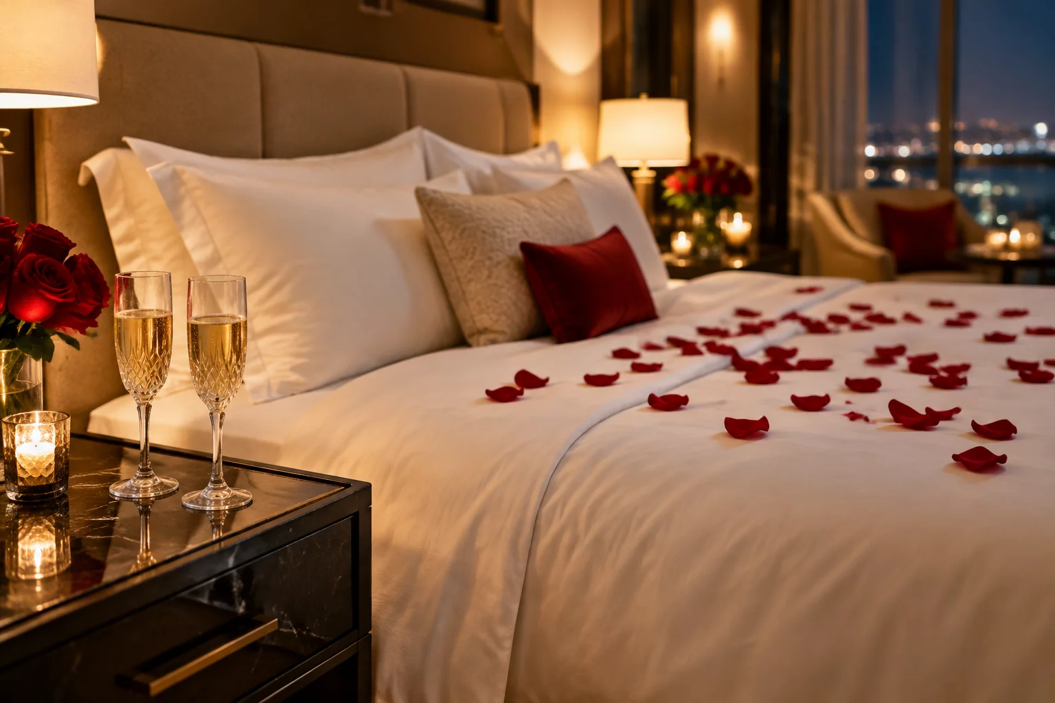 Honeymoon Package romantic suite setup